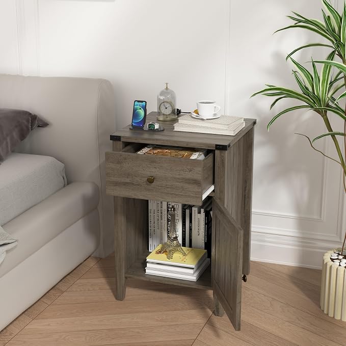 Betterhood Barnwood Rustic Farmhouse Nightstand - Image 4