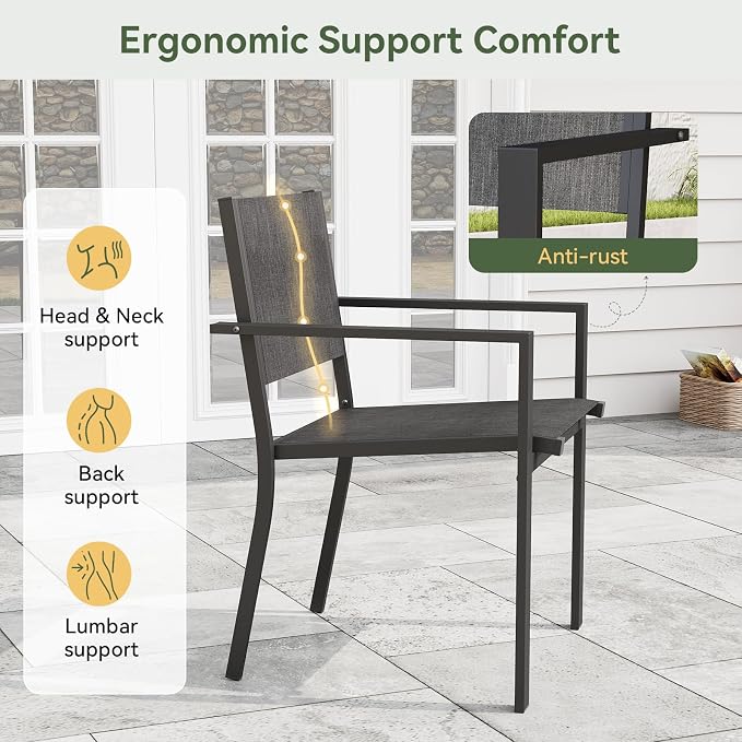 Aoxun 8-Piece Patio Table and Chairs Set & 15ft Patio Umbrella - Image 6