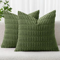 MIULEE Pack of 2 Spring Corduroy Decorative Throw Pillow Covers 18x18 Inch Soft by MIULEE
