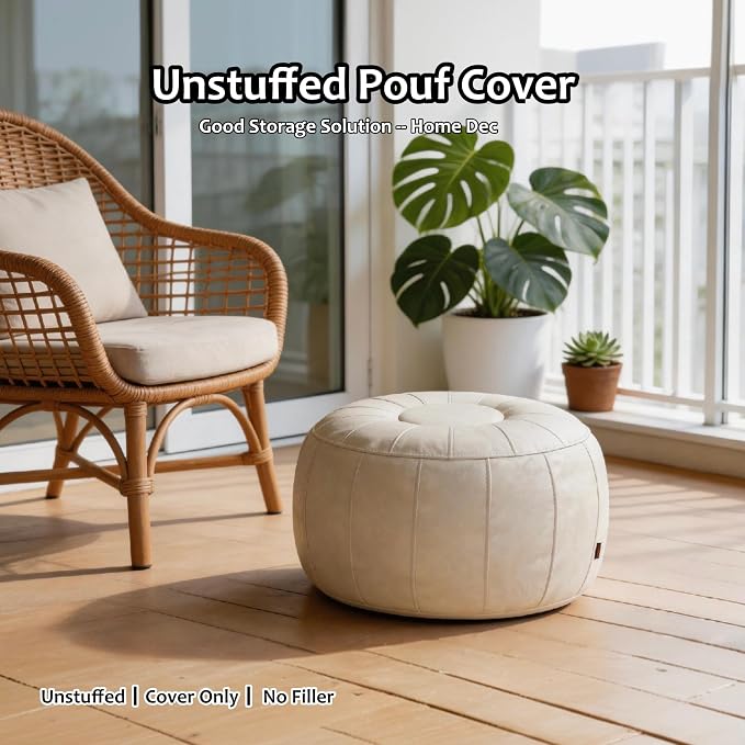 Thgonwid Unstuffed Moroccan Storage Pouf Foot Stool Ottoman Seat, No Filler - Image 10
