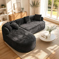 99" Curved Sectional Sofa with Chaise, Modern Boneless Couch with Deep Seat by VYUXWO