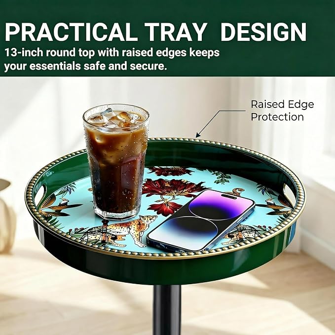 Gesodant Boho Single Leg Round Side Table - Image 4