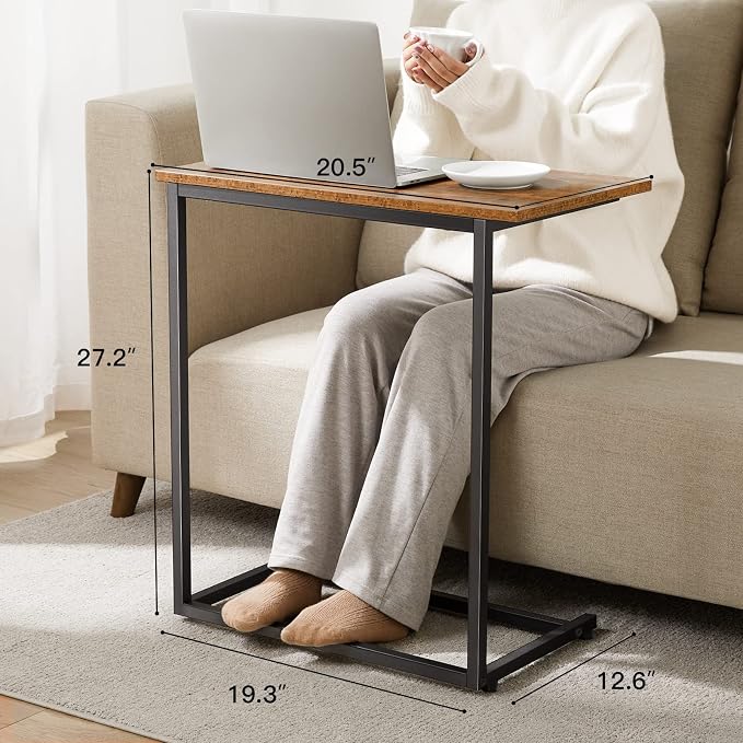 Pipishell C Shaped End Table 27 inches High, Side Table - Image 3