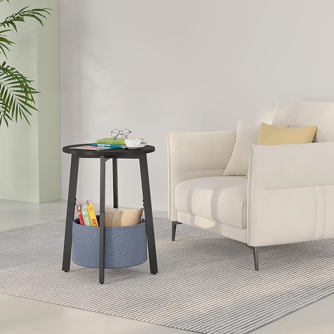 sthmec Small Round Side End Table Set of 2 - Image 4
