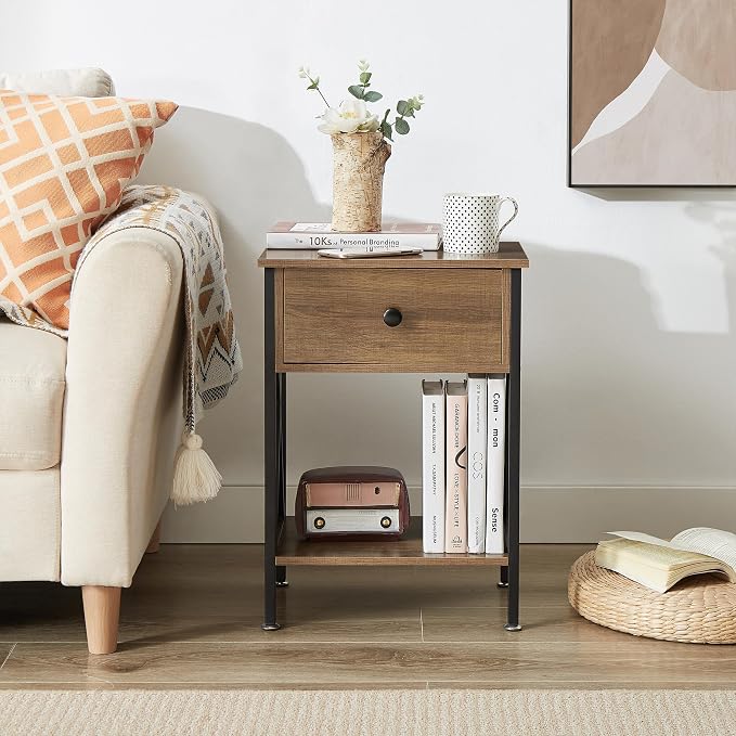 VECELO Nightstands Set of 2, Modern Bedside End Tables, Night Stands - Image 4