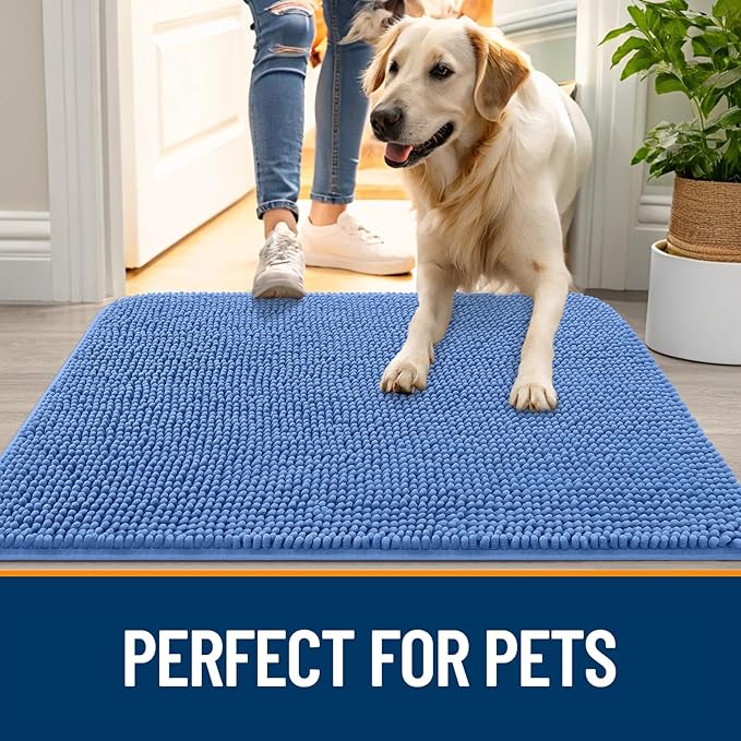 OLANLY Dog Door Mat for Muddy Paws 34x21, Absorbs Moisture and Dirt, Absorbent - Image 6