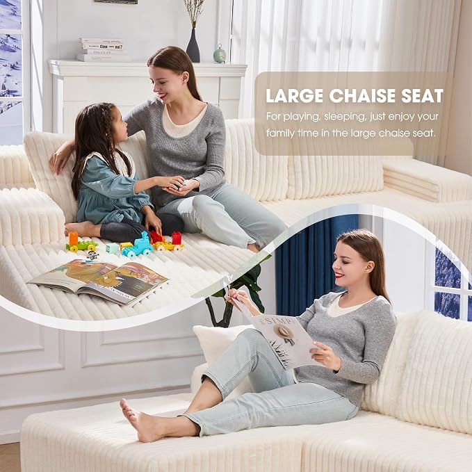 Hobestluk Modular Sectional Sofa Couches L-Shape Couch 3 Seat Modular Sofa - Image 4