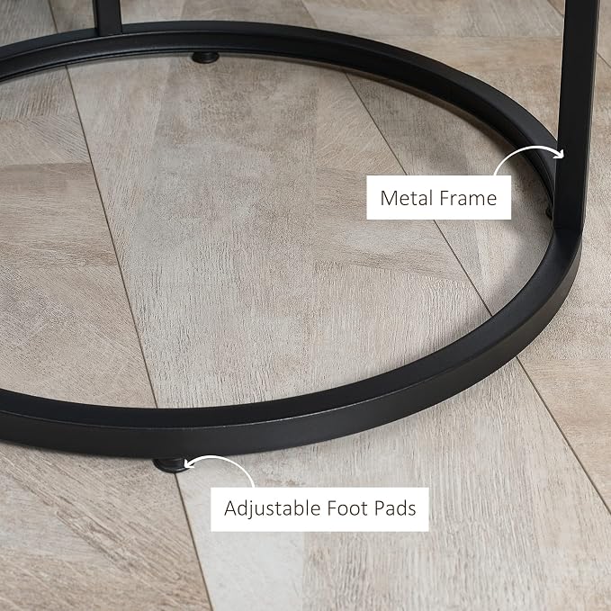 HOMCOM Round Nesting Tables Set of 2, Stacking Coffee Table Set - Image 6