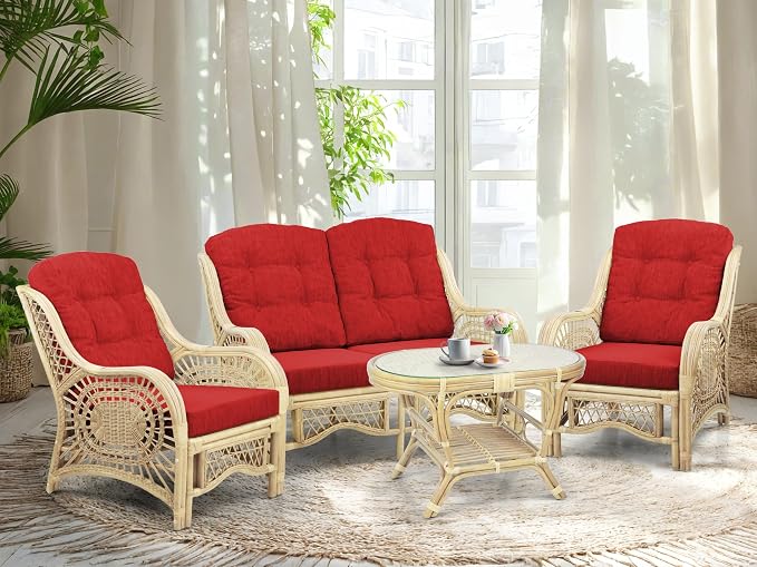 Malibu Lounge Living Accent Armchair Natural Rattan Wicker Handmade Design - Image 7