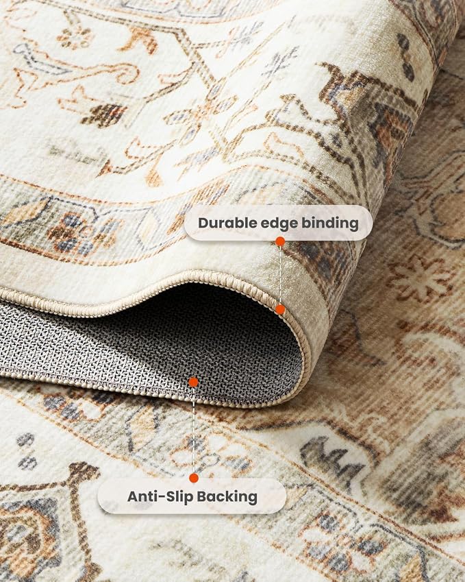 AMADA HOMEFURNISHING 2'6"x8' Washable Area Rug, Low-Profile Entryway Rug - Image 8