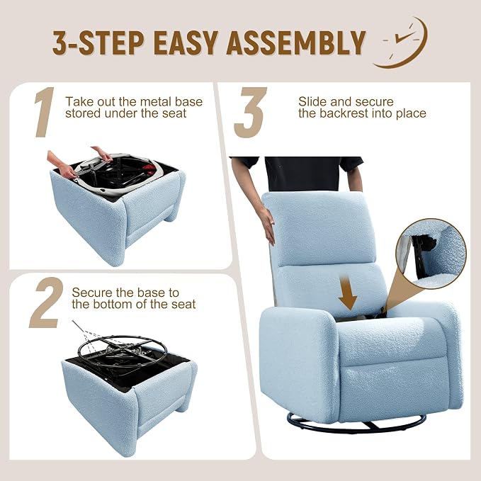 Korser 360° Rocking Chair, Nursery Rocker Chair - Image 6