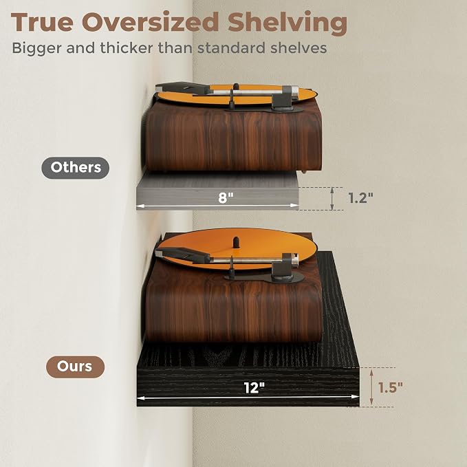 12 inch Deep Floating Shelves for Wall, 48 inch Wide Engineered Wood Wall - Image 5