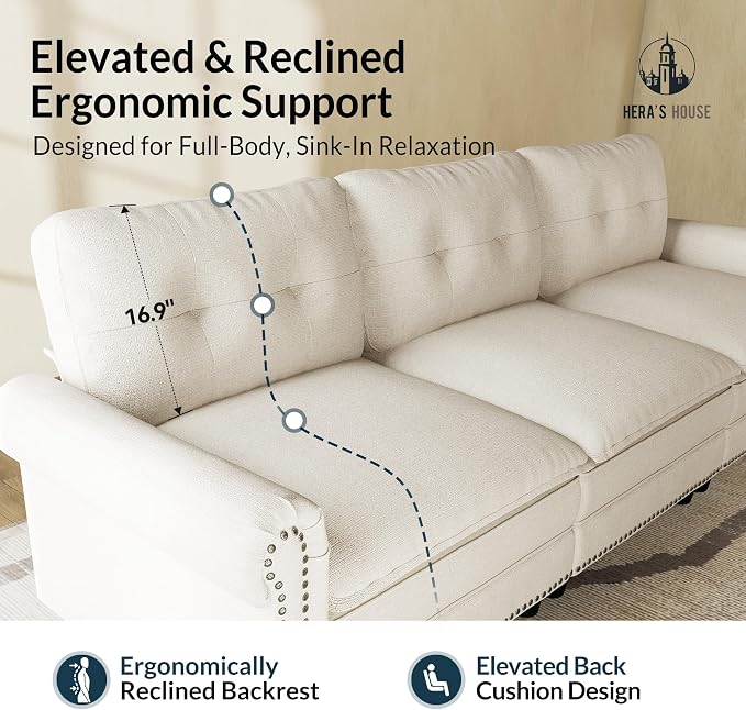 HERA'S HOUSE 73.2" Mid-Century Modern Loveseat, Oversized Sectional Couch - Image 9