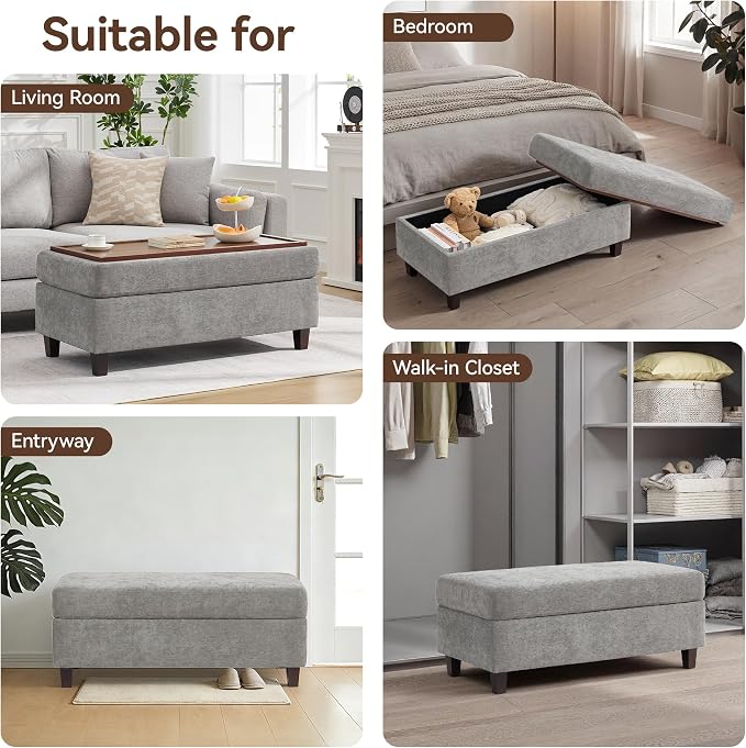 45 Inch Large Storage Ottoman Bench - Image 7