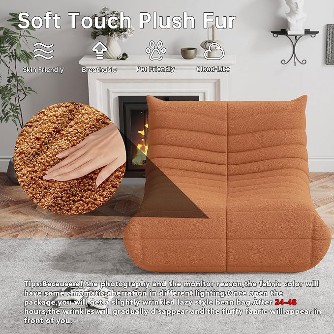 WHGBJA Bean Bag Chairs for Adults, BeanBag Reading Chair Memory Foam Couch - Image 3