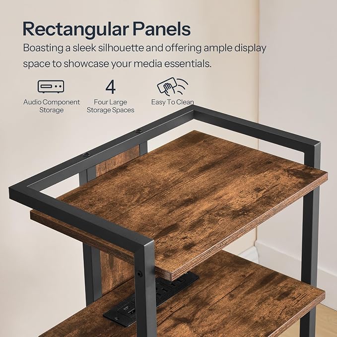 HOOBRO 4-Tier AV Media Stand, Media Console - Image 8