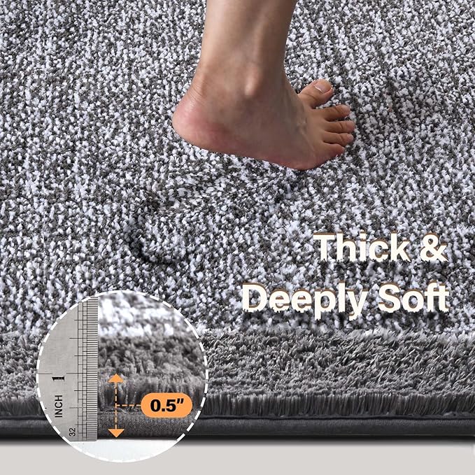 60x24 Long Bathroom Rugs Washable Non Slip, Soft Absorbent Quick Dry Mats - Image 5