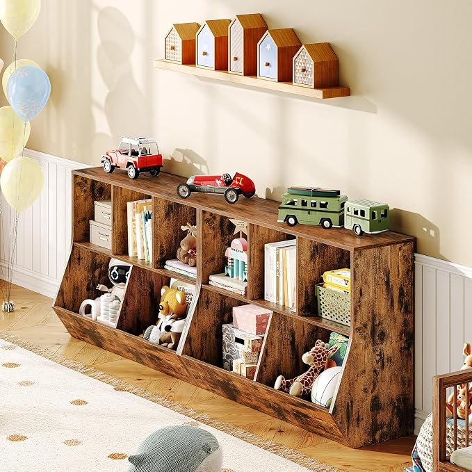 HOOBRO Kids Bookshelf, Bookcase Footboard, Toy Storage Cubby, Children's Toy - Image 5