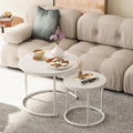 Garden 4 you Nesting Coffee Table, 23.6" Round Coffee Table Set of 2, Wooden by Garden4you