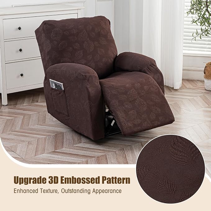 Gennia Recliner Chair Covers 3 Pieces, Waterproof Jacquard Reclining Chair Cover - Image 2