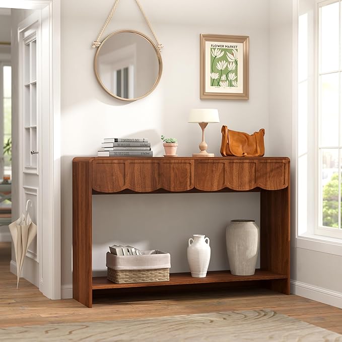 ORRD Console Table with Drawers, Mid-Century 43 Inches Narrow Entryway Tables - Image 6