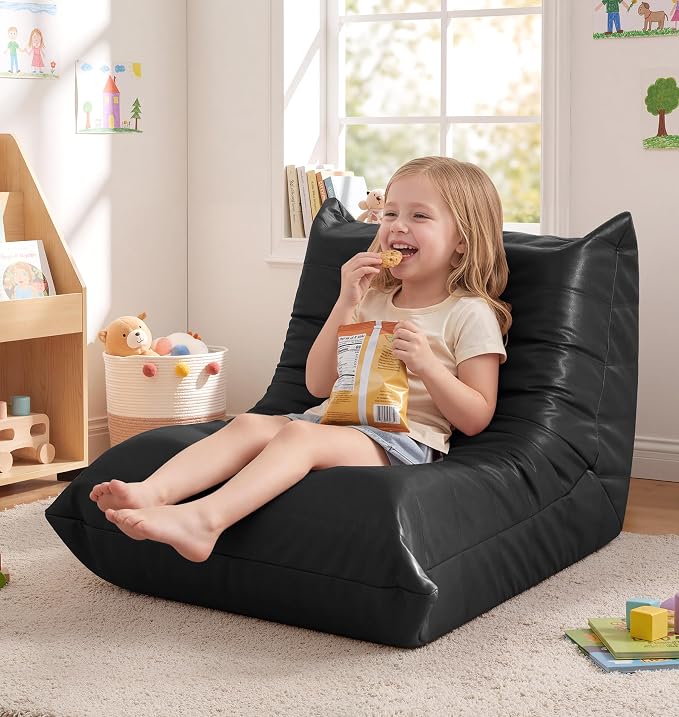 Hobestluk Small Bean Bag Chair Lazy Floor Sofa, Memory Foam Fireside Sofa by YourHomeDeservesMore
