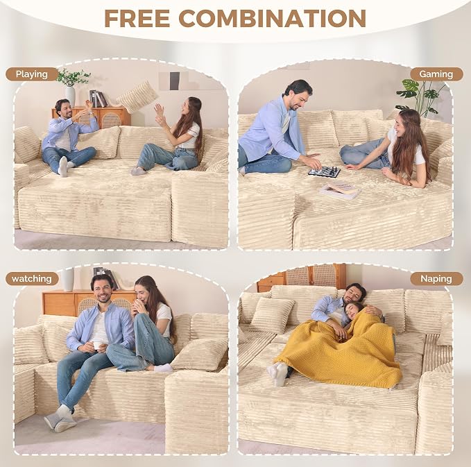 Luxanimarion 136'' Sectional Cloud Couches - Image 7