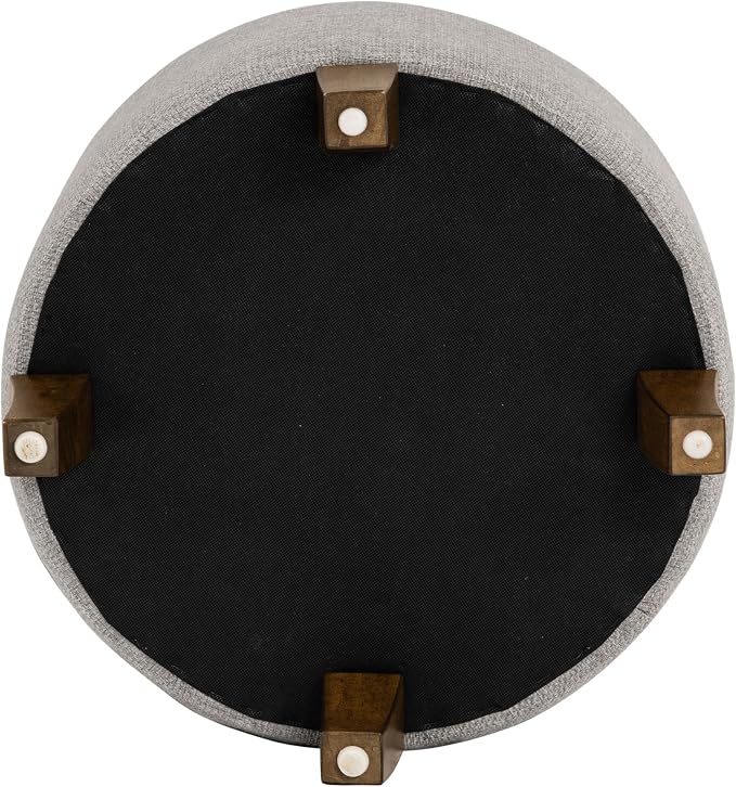 Homepop Home Decor | Upholstered Round Tufted Foot Rest Ottoman | Ottoman - Image 10