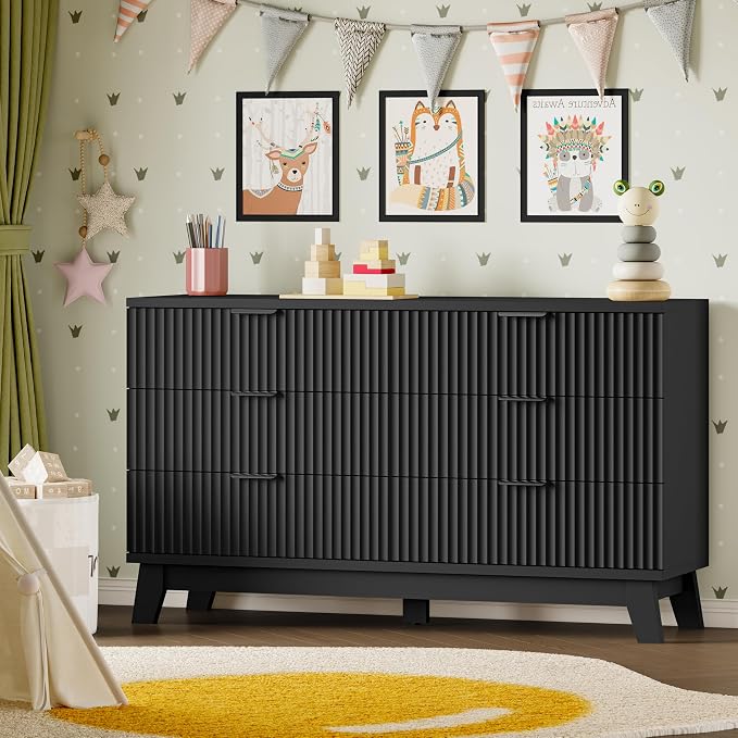 BORNOON 53" Long Dresser for Bedroom, 6-Drawer Dresser - Image 8