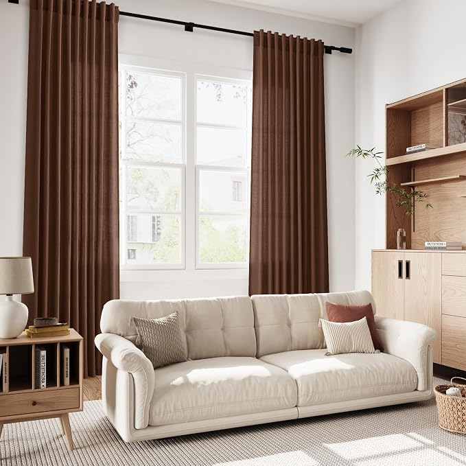 Nanspring Linen Curtains 108 Inches - Image 5