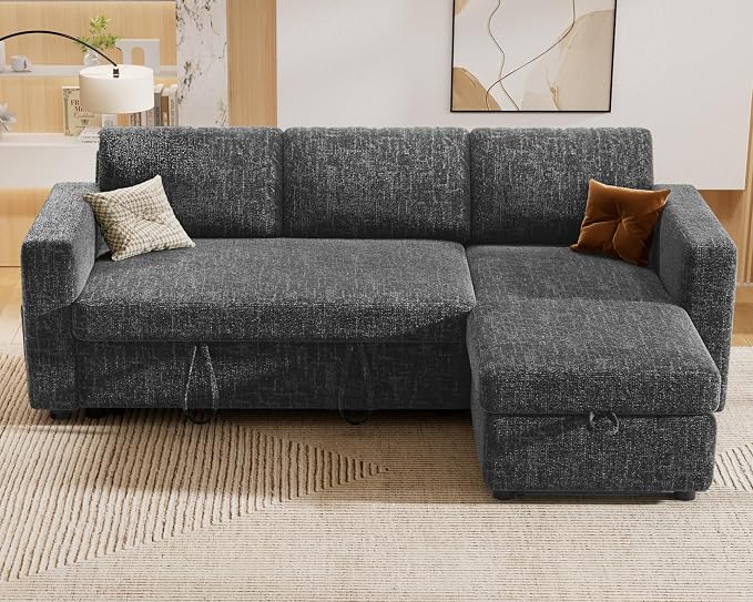 Sunny Heart 82" L Shaped Sectional Sleeper Sofa Bed - Image 3