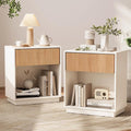 Fluted Nightstands Set of 2, Modern Bedside Table by INNODToddlerTower