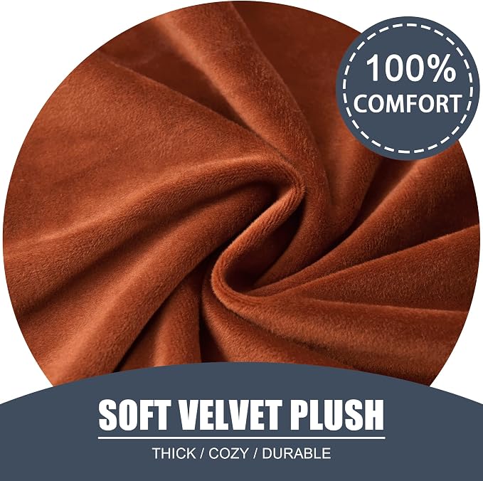 Stretch Cushion Cover, Soft Velvet Plush Cushion Slipcovers Loveseat Sofa - Image 3