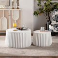 46.46'' White Round Coffee Table Set of 2 by JJKFurniture-kevinplus