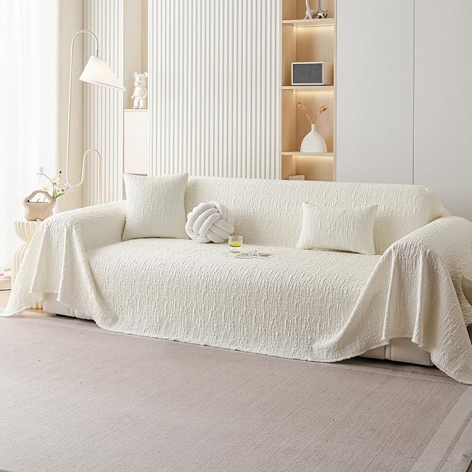 DREAMINGO Bubble Textured Cooling Sofa Cover, Ice Silk Breathable Couch Cover by DREAMINGO