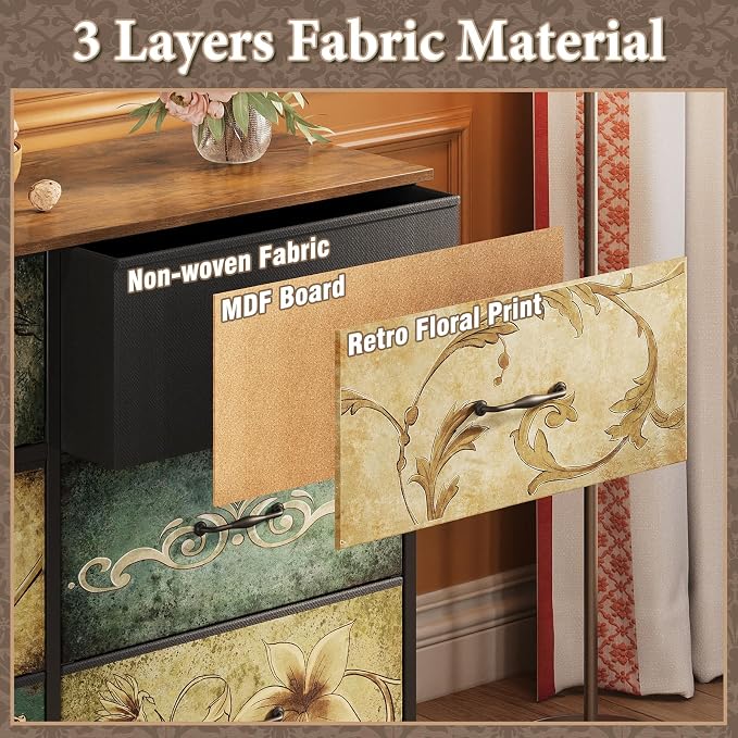 Tohomeor Dresser for Bedroom Chest of Drawers Fabric Dresser for Closet - Image 7