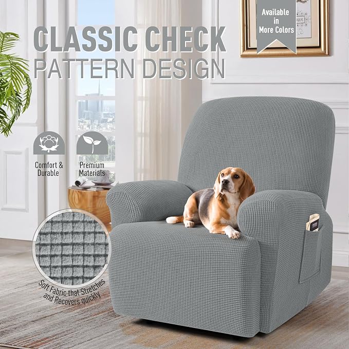 TAOCOCO Recliner Cover 4-Pieces, Recliner Stretch Sofa Slipcover, Recliner - Image 2