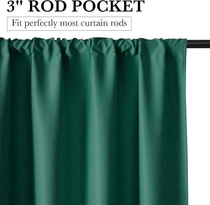 RYB HOME Bedroom Blackout Curtains 72 inches Long, 100% Blackout Thermal - Image 2