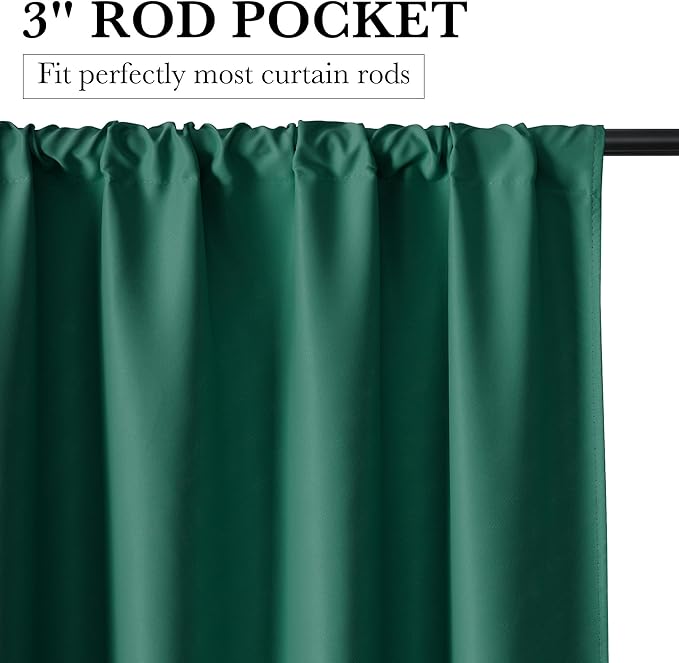RYB HOME Bedroom Blackout Curtains 63 inches Long, 100% Blackout Thermal - Image 2