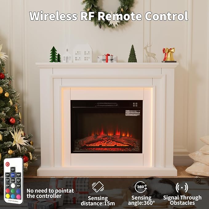 44" LED Lights Electric Fireplace - Image 4
