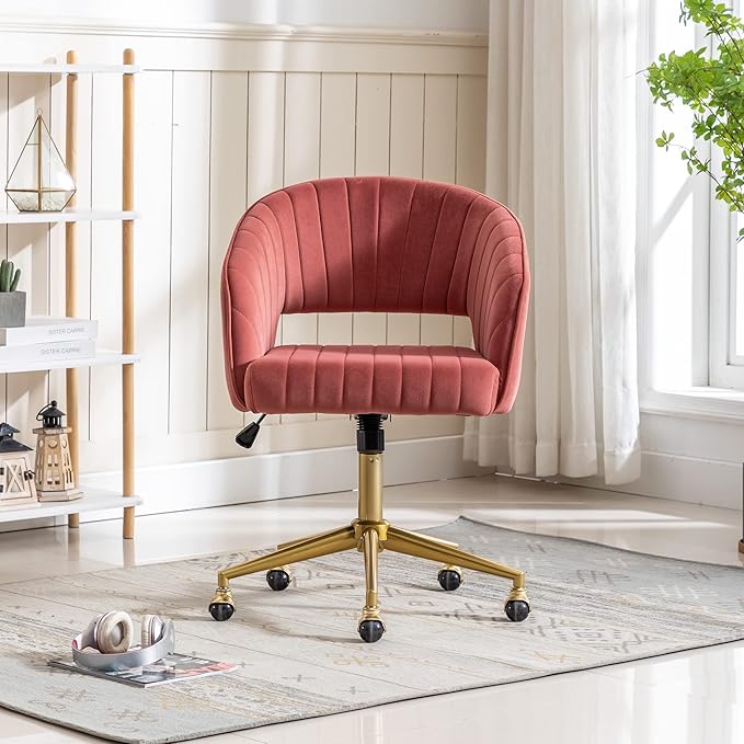 Home Office Chair Swivel Velvet Desk Chair Accent Armchair Upholstered Modern - Image 2