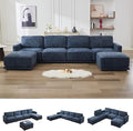 143.8" Modular Sectional Sofa Modern Chenille U Shaped Couch by CACFTII