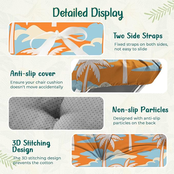 4Pcs Outdoor Chaise Lounge Chair Cushion 75.1 x 22.8 x 4.7 Inches 100% - Image 4
