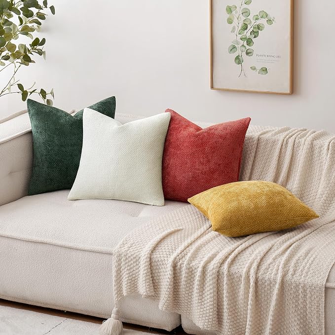 MIULEE Pack of 2 Couch Throw Pillow Covers 18x18 Inch Neutral Pure White Modern - Image 3