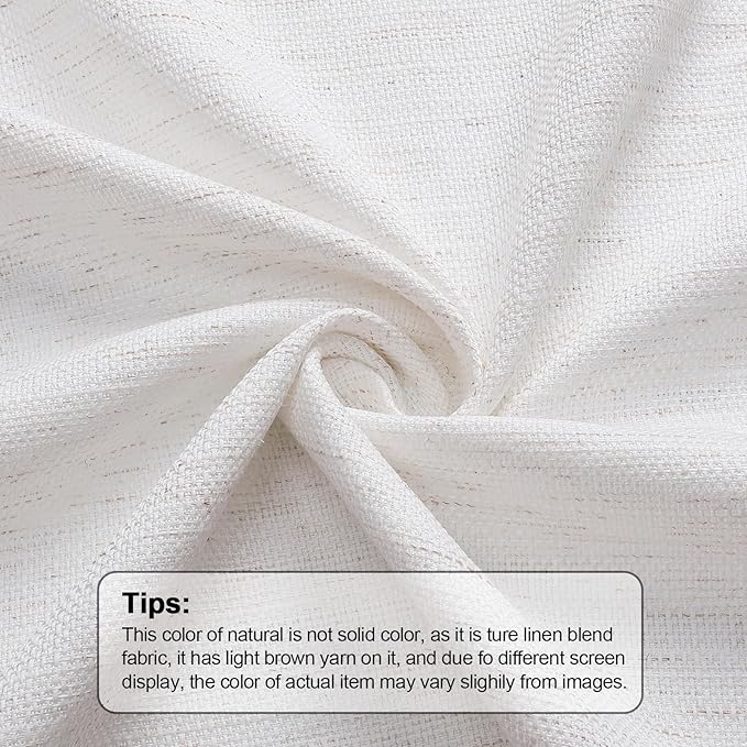 OWENIE Bob Valance Curtains 18 Inch Length 1 Piece, Faux Linen Slub Solid - Image 3