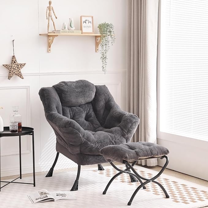 Tiita Lazy Chair with Ottoman, Modern Large Accent Lounge Chair, Leisure Sofa - Image 7