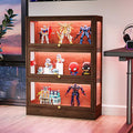 Display Cabinet with Acrylic Glass Doors, 3-Tiers Curio Cabinet with LED by BONITURE
