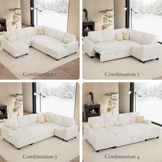 Belffin Corduroy Corner Seat for Modular Sofa Sectional Couches for Living Room - Image 4
