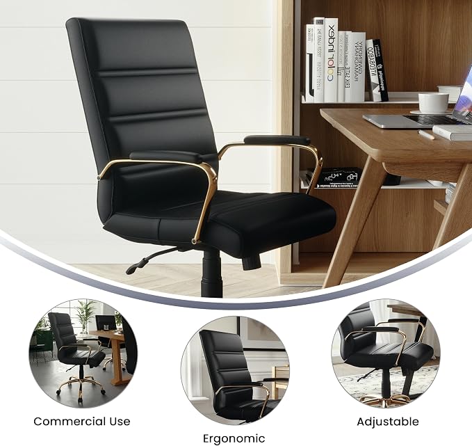 Flash Furniture Whitney Mid-Back Swivel LeatherSoft Desk Chair - Image 5