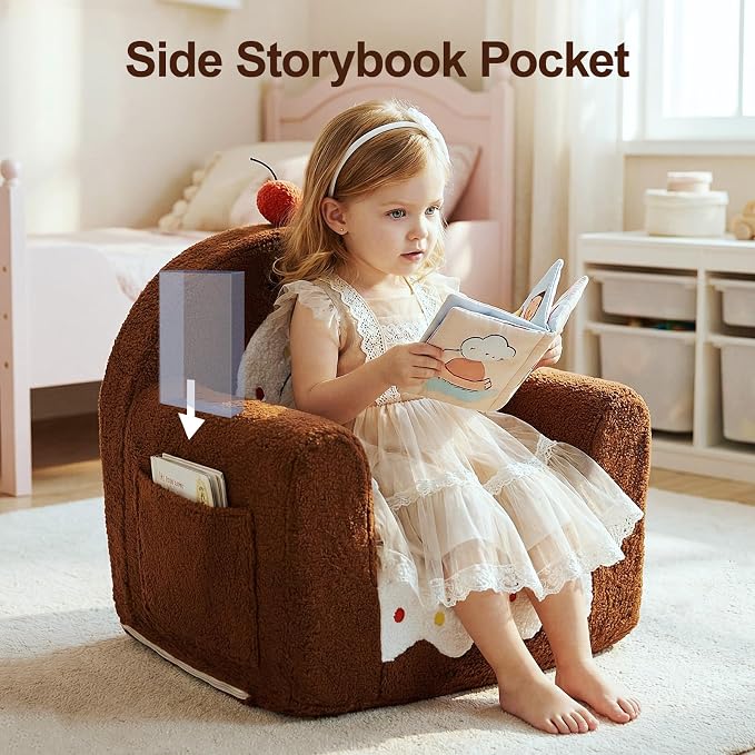 OUOZZZ Toddler Chair for Ages 1–6, Soft Sherpa Kids Sofa - Image 6